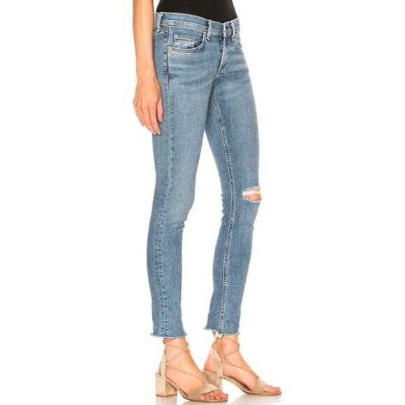 Rag & Bone Distressed Skinny Jeans Midland Raw Frayed Hem Destroyed Denim 30 - Picture 16 of 16